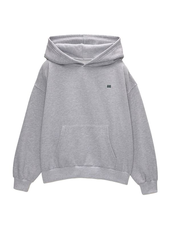 Pull&Bear Pull&Bear Sweater majica  svijetlosiva / tamno zelena