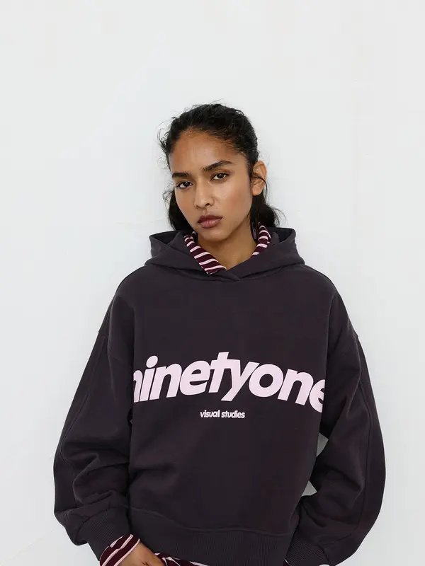 Pull&Bear Pull&Bear Sweater majica  tamno smeđa / pastelno roza