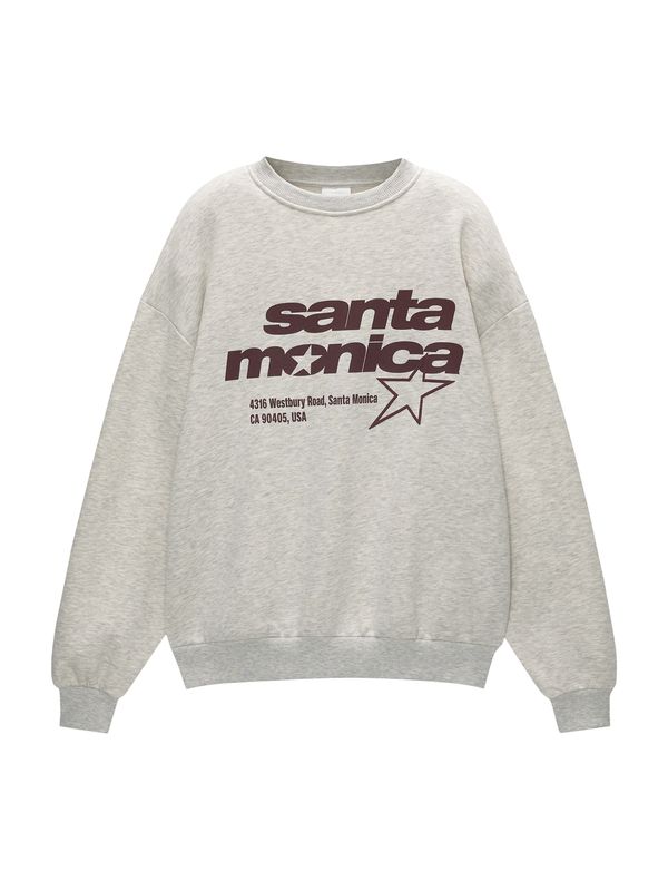 Pull&Bear Pull&Bear Sweater majica  tamno smeđa / svijetlosiva