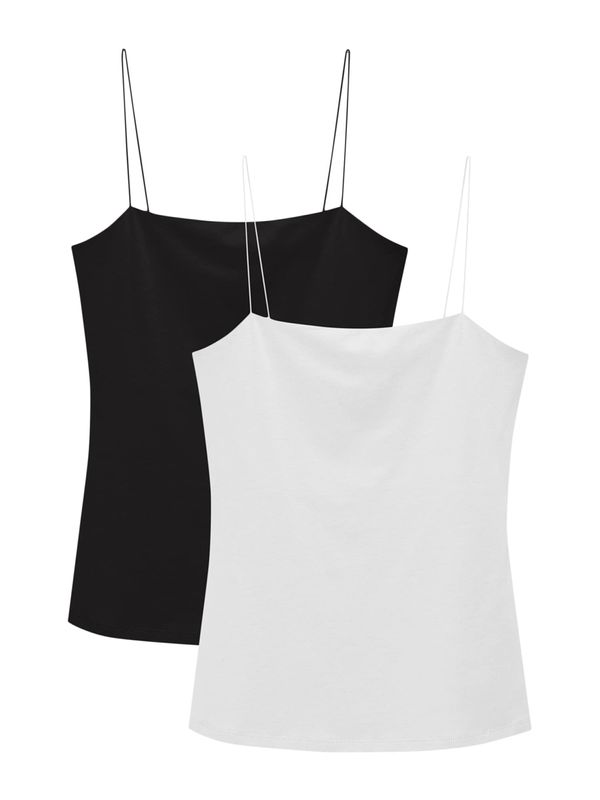 Pull&Bear Pull&Bear Top  crna / bijela