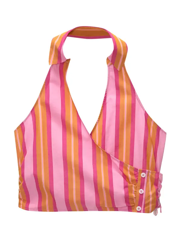 Pull&Bear Pull&Bear Top  mandarina / roza / tamno roza
