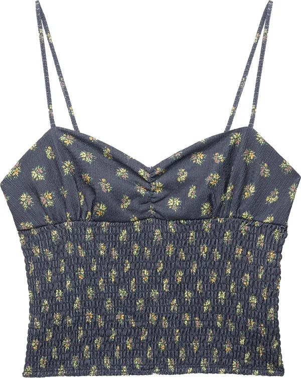 Pull&Bear Pull&Bear Top 'PACIFIC'  mornarsko plava / žuta / zelena / prljavo roza