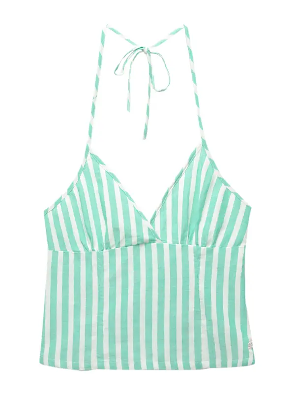 Pull&Bear Pull&Bear Top 'PACIFIC'  svijetlozelena / bijela