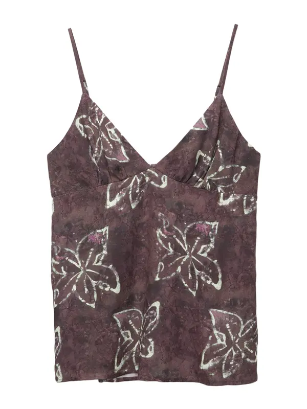 Pull&Bear Pull&Bear Top  patlidžan / roza / bijela