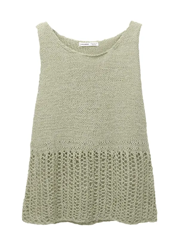 Pull&Bear Pull&Bear Top s naramenicama  pastelno zelena