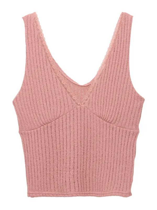 Pull&Bear Pull&Bear Top s naramenicama  ružičasta