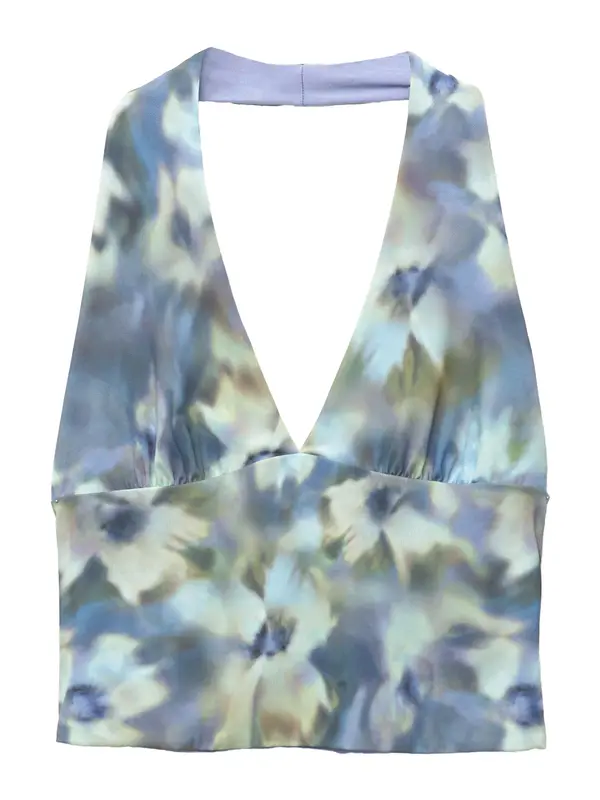 Pull&Bear Pull&Bear Top  safirno plava / pastelno plava / maslinasta / pastelno zelena