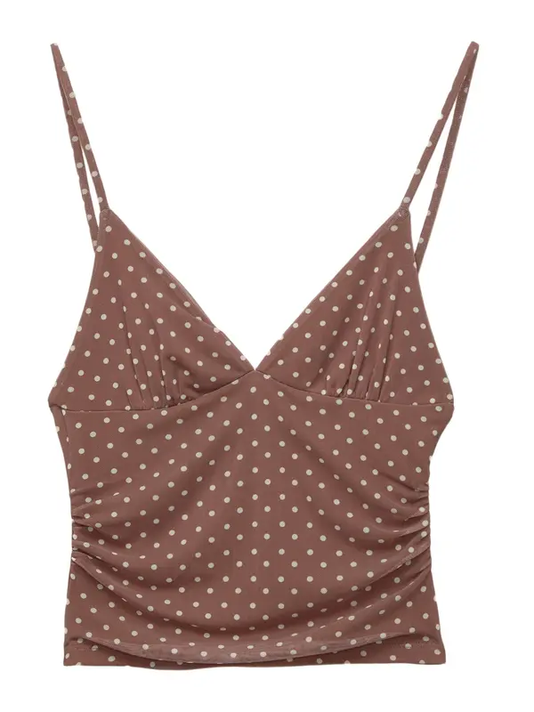 Pull&Bear Pull&Bear Top  smeđa / bijela