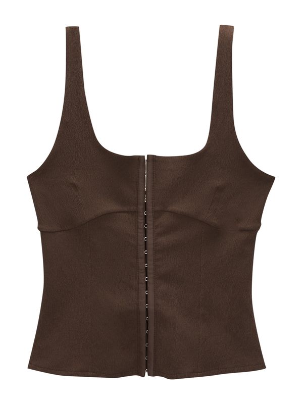 Pull&Bear Pull&Bear Top  tamno smeđa
