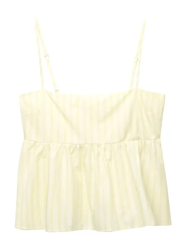 Pull&Bear Pull&Bear Top  žuta / pastelno žuta / bijela