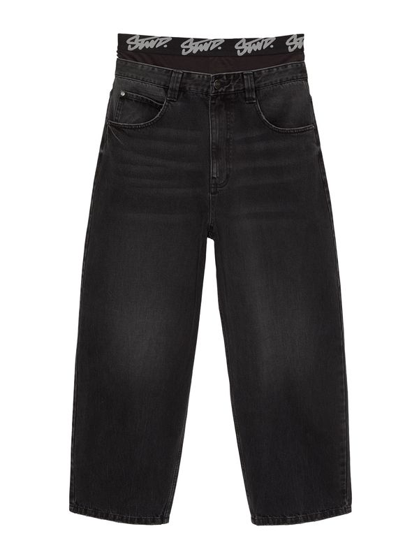 Pull&Bear Pull&Bear Traperice  crna / crni traper / bijela