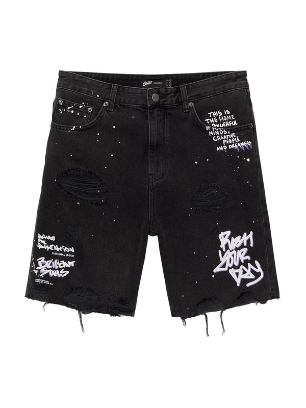 Pull&Bear Pull&Bear Traperice  ljubičasta / crna / bijela