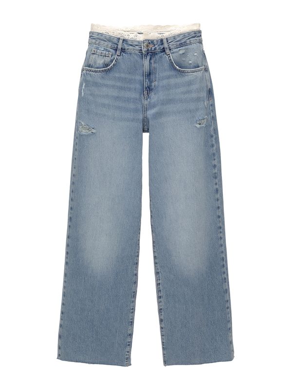 Pull&Bear Pull&Bear Traperice  plavi traper / bijela