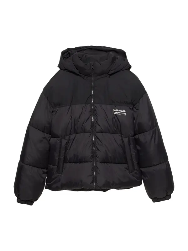 Pull&Bear Pull&Bear Zimska jakna 'PACIFIC'  crna / bijela