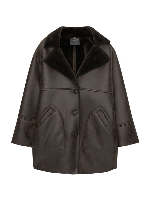 Pull&Bear Pull&Bear Zimski kaput  tamno smeđa