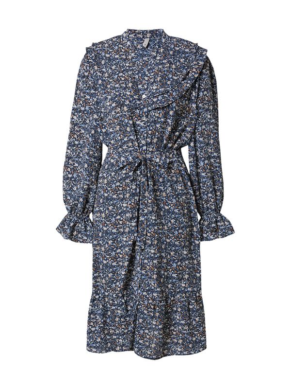 PULZ Jeans PULZ Jeans Košulja haljina 'SILKY'  plava / mornarsko plava / konjak / bijela