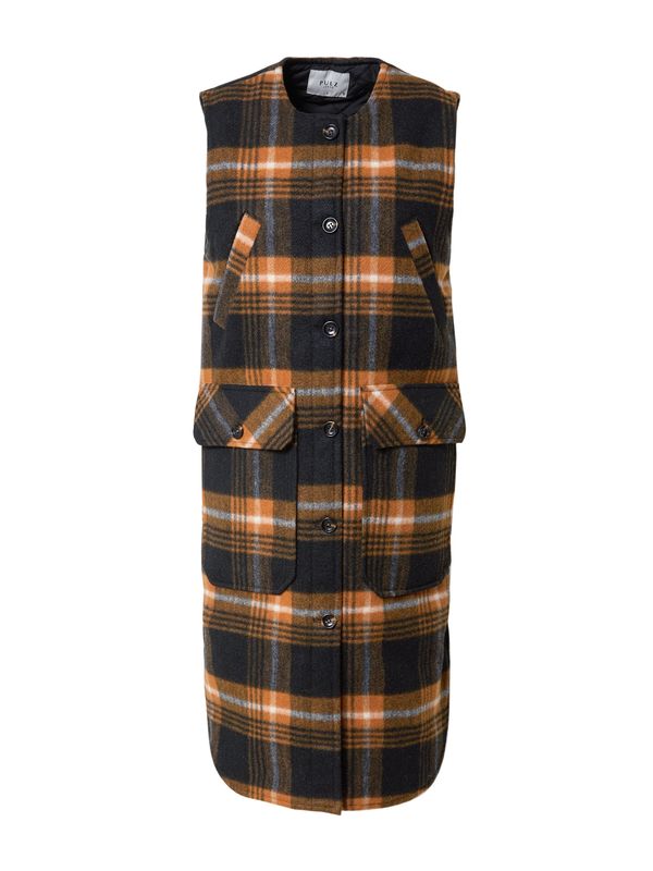 PULZ Jeans PULZ Jeans Prsluk 'MOLLY'  siva / tamno narančasta / crna / bijela