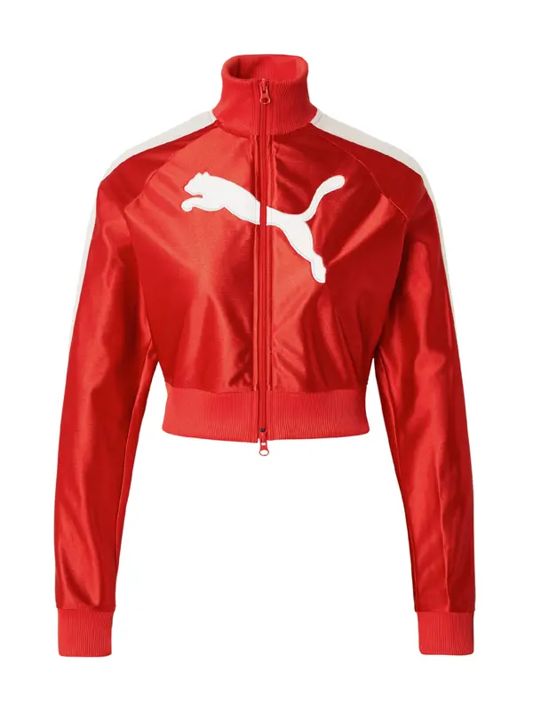 PUMA PUMA Jakna za vježbanje 'Future T7'  crvena / bijela