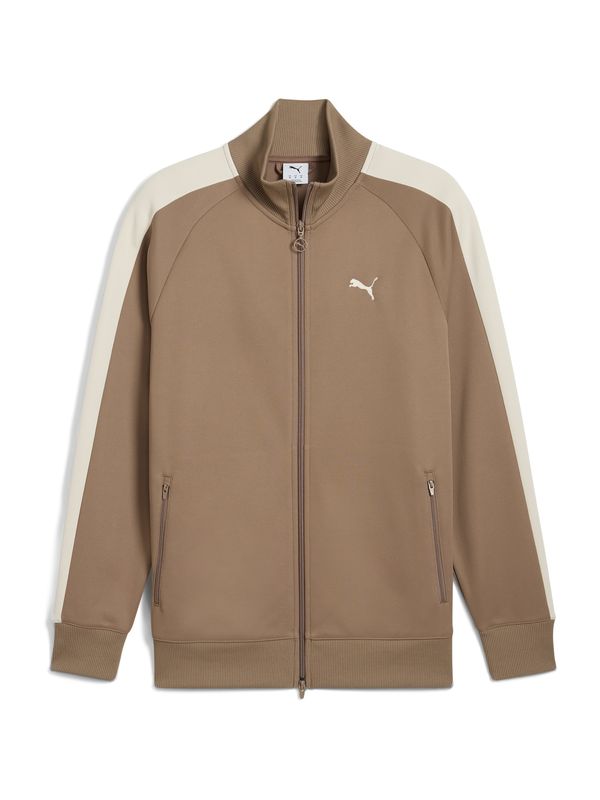 PUMA PUMA Jakna za vježbanje 'T7 ALWAYS ON'  taupe siva / bijela