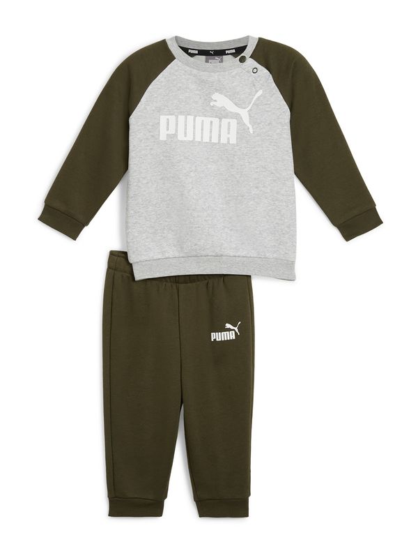 PUMA PUMA Jogging komplet 'ESS'  siva melange / maslinasta / bijela