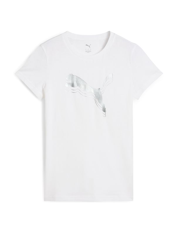 PUMA PUMA Majica 'ESS'  srebro / bijela