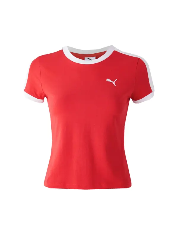 PUMA PUMA Majica 'T7'  svijetlo crvena / bijela