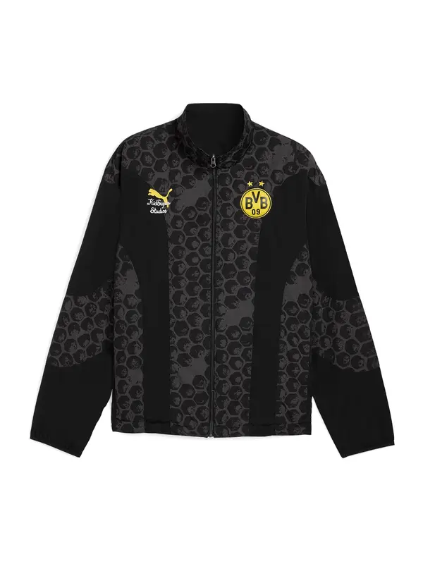 PUMA PUMA Sportska jakna 'Borussia Dortmund'  žuta / tamo siva / crna / bijela
