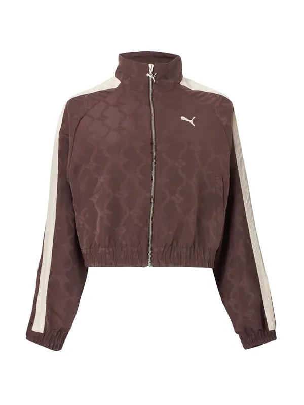 PUMA PUMA Sportska jakna 'T7'  čokolada / bijela