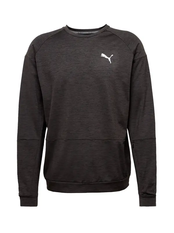 PUMA PUMA Sportska sweater majica  crna melange / bijela