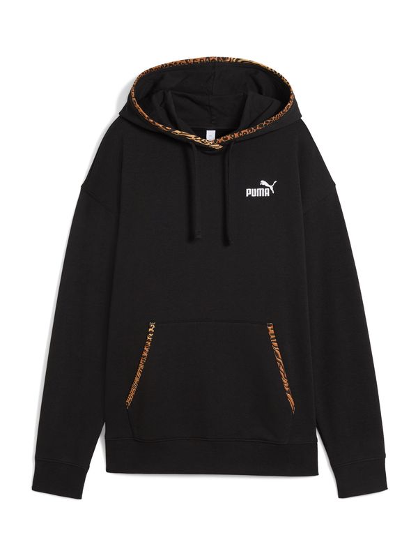 PUMA PUMA Sportska sweater majica 'ESS'  konjak / crna / bijela