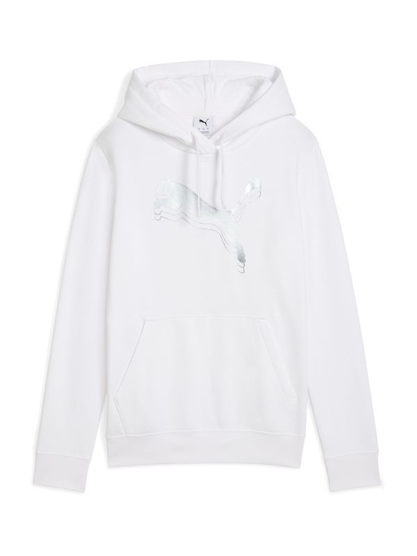 PUMA PUMA Sportska sweater majica 'ESS'  srebro / bijela