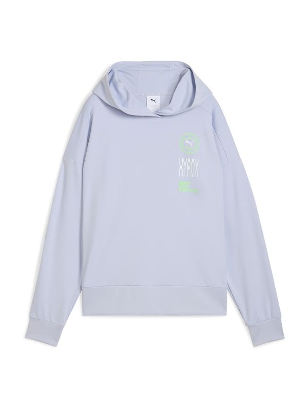 PUMA PUMA Sportska sweater majica 'PUMA x HYROX Cloudspun'  golublje plava / neonsko zelena / bijela