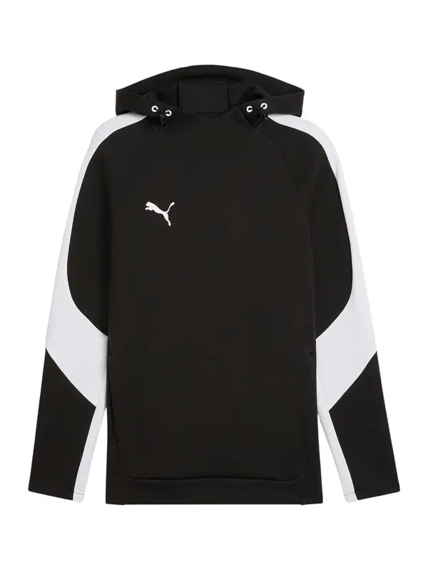 PUMA PUMA Sportska sweater majica 'TeamEvostripe'  crna / bijela