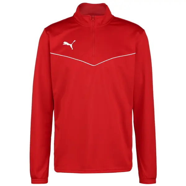 PUMA PUMA Sportska sweater majica 'TeamRise'  crvena / bijela