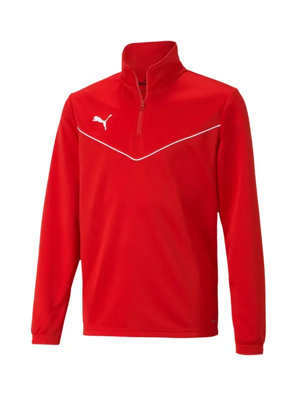 PUMA PUMA Sportska sweater majica 'TeamRise'  crvena / bijela