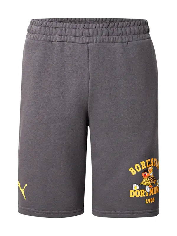 PUMA PUMA Sportske hlače 'BVB x Sesame Street'  žuta / tamo siva / narančasta / bijela