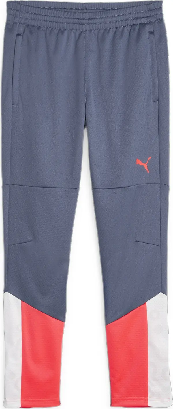PUMA PUMA Sportske hlače 'individualCUP'  siva / krvavo crvena / bijela