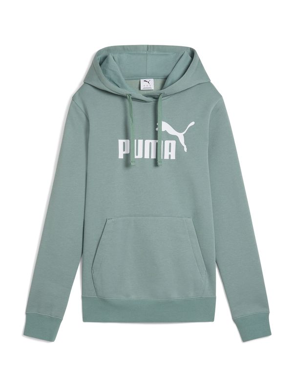 PUMA PUMA Sweater majica 'ESS'  sivkasto zelena / bijela