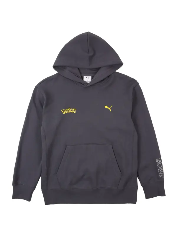 PUMA PUMA Sweater majica 'PUMA X POKEMON'  med / kameno siva