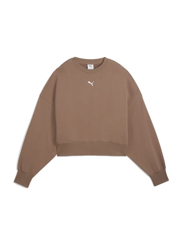 PUMA PUMA Sweater majica 'WARDROBE ESS'  taupe siva / bijela