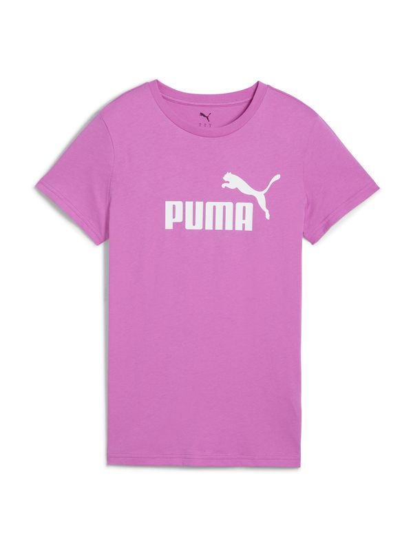 PUMA PUMA Tehnička sportska majica 'ESS No. 1'  neonsko ljubičasta / bijela
