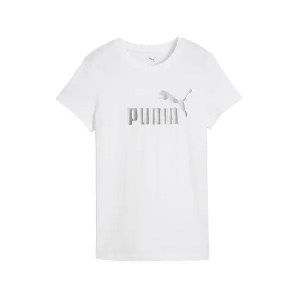PUMA PUMA Tehnička sportska majica 'Ess No. 1'  srebro / bijela