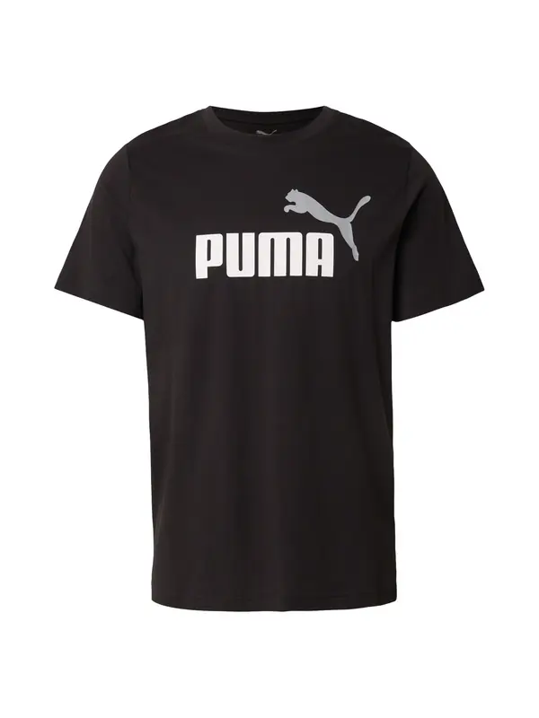 PUMA PUMA Tehnička sportska majica 'Essentials No. 1'  svijetlosiva / crna / bijela