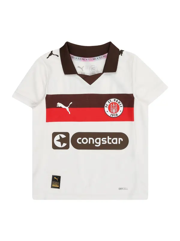 PUMA PUMA Tehnička sportska majica 'FCSP'  kestenjasto smeđa / svijetlo crvena / bijela