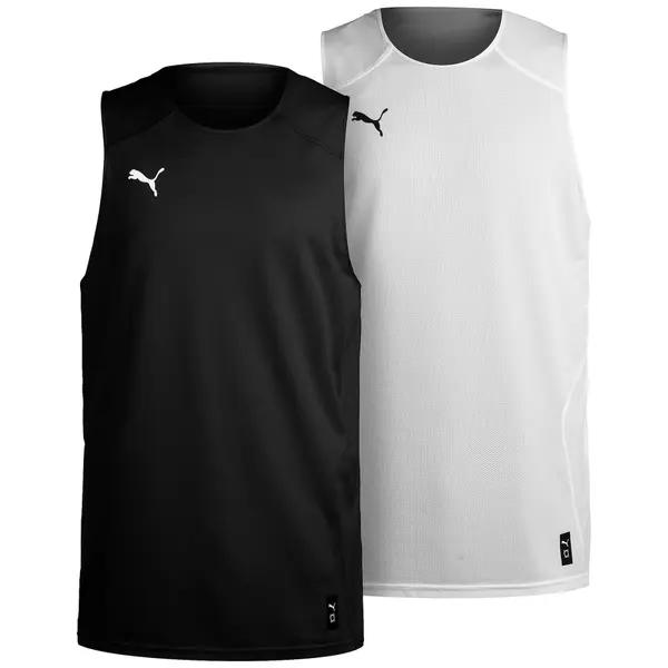 PUMA PUMA Tehnička sportska majica 'Hoops Team Reverse'  crna / bijela