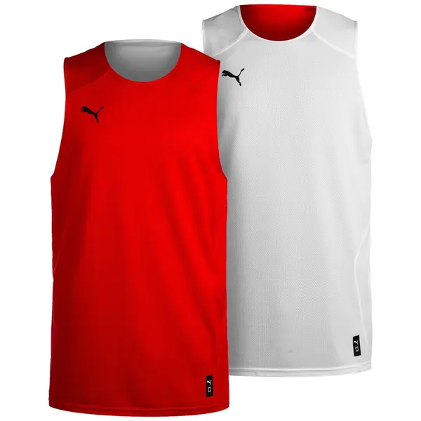 PUMA PUMA Tehnička sportska majica 'Hoops Team Reverse'  crvena / crna / bijela