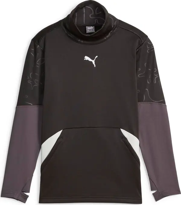 PUMA PUMA Tehnička sportska majica 'Individual'  patlidžan / crna / bijela