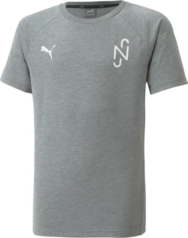 PUMA PUMA Tehnička sportska majica 'Neymar Jr Evostripe'  siva melange / bijela
