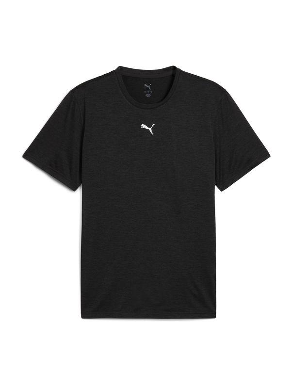 PUMA PUMA Tehnička sportska majica 'TAD ESSENTIALS HEATHER'  crna melange / bijela