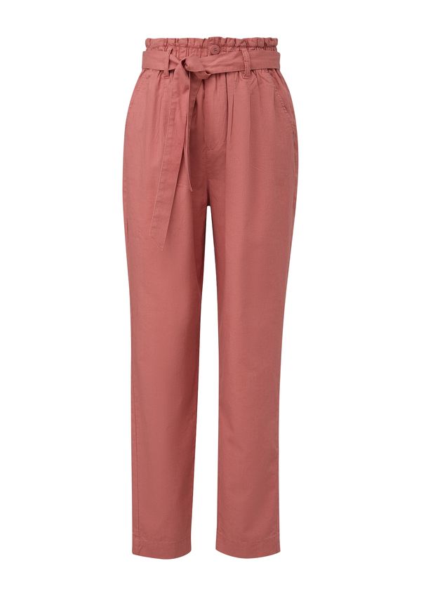 QS QS Hlače s naborima  tamno narančasta